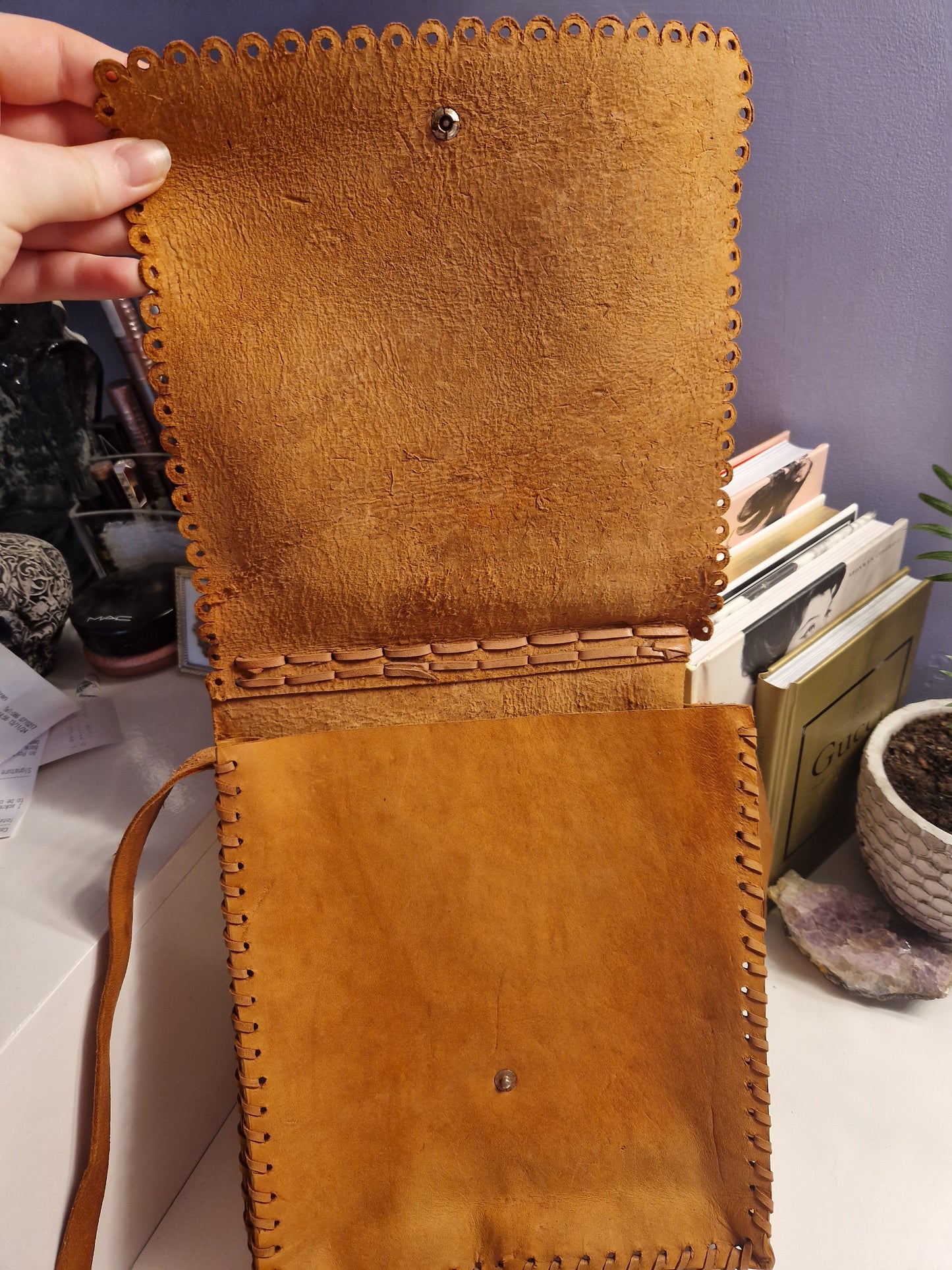 Genuine leather crossbody