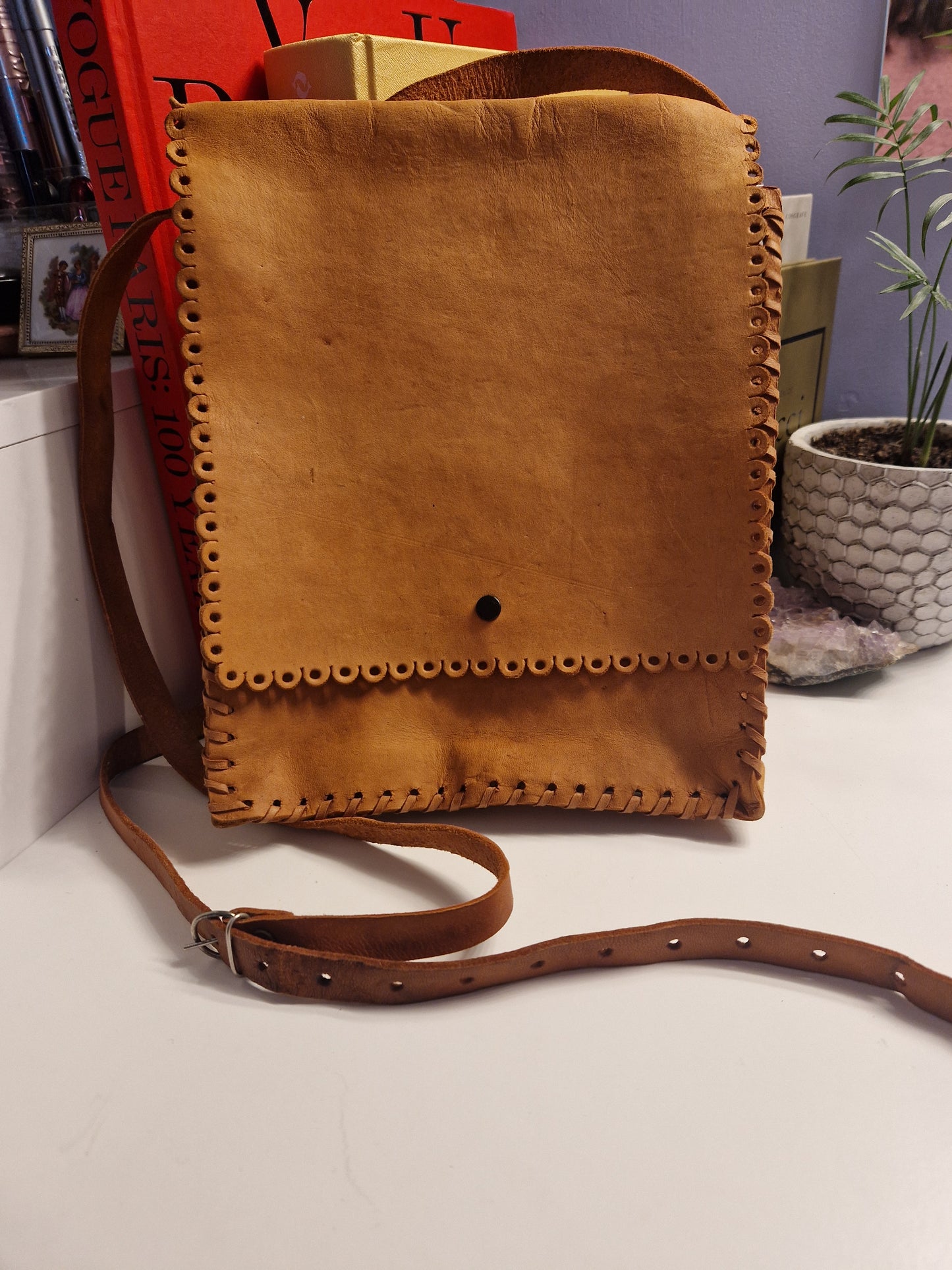 Genuine leather crossbody