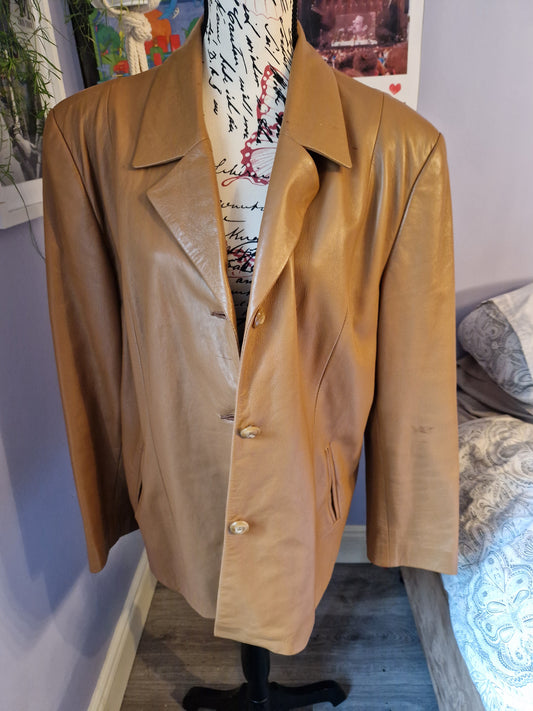 Brown genuine leather jacket