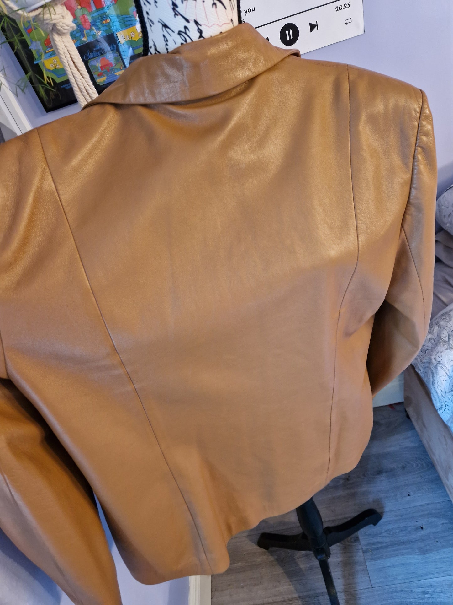 Brown genuine leather jacket