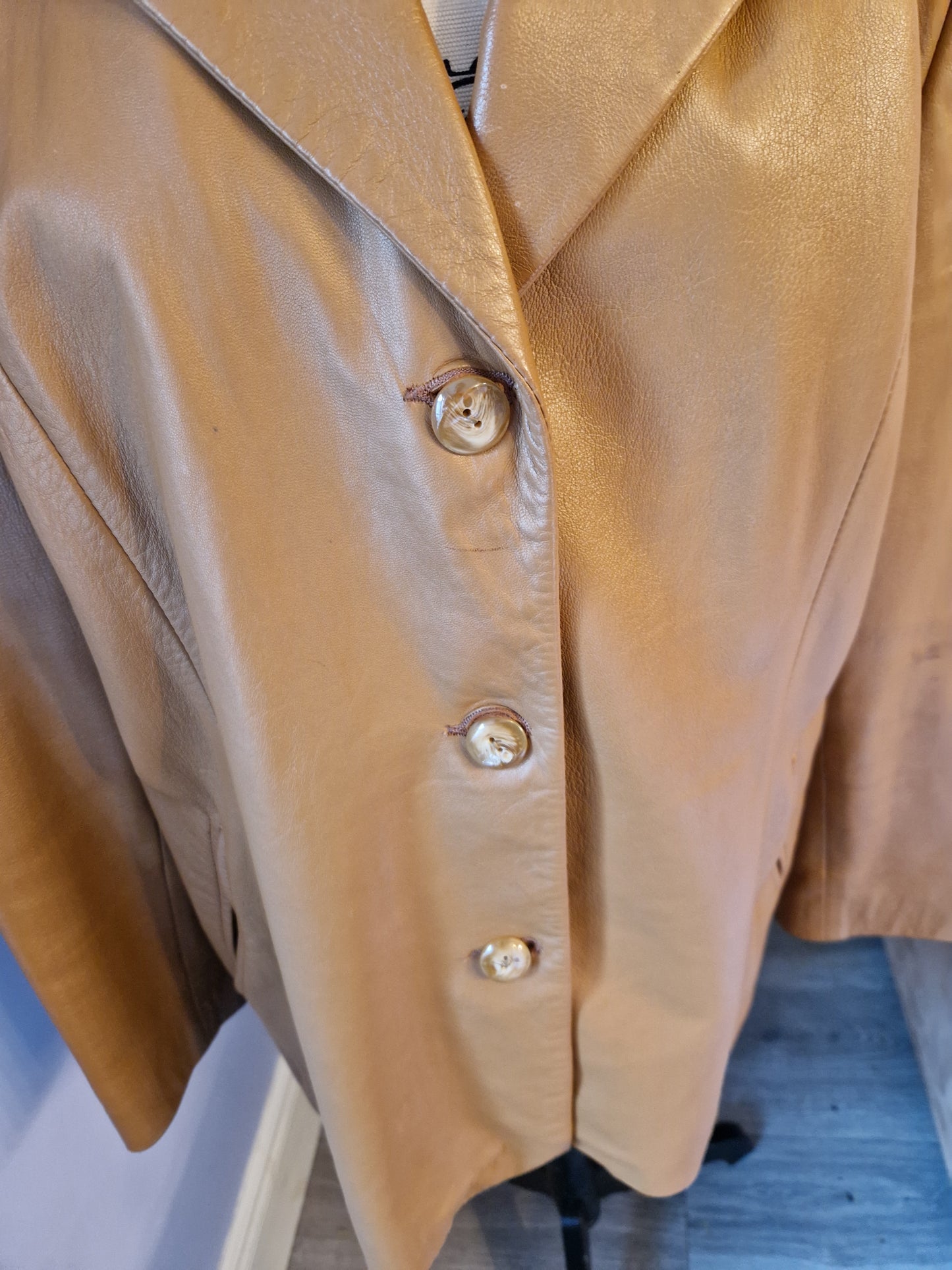 Brown genuine leather jacket