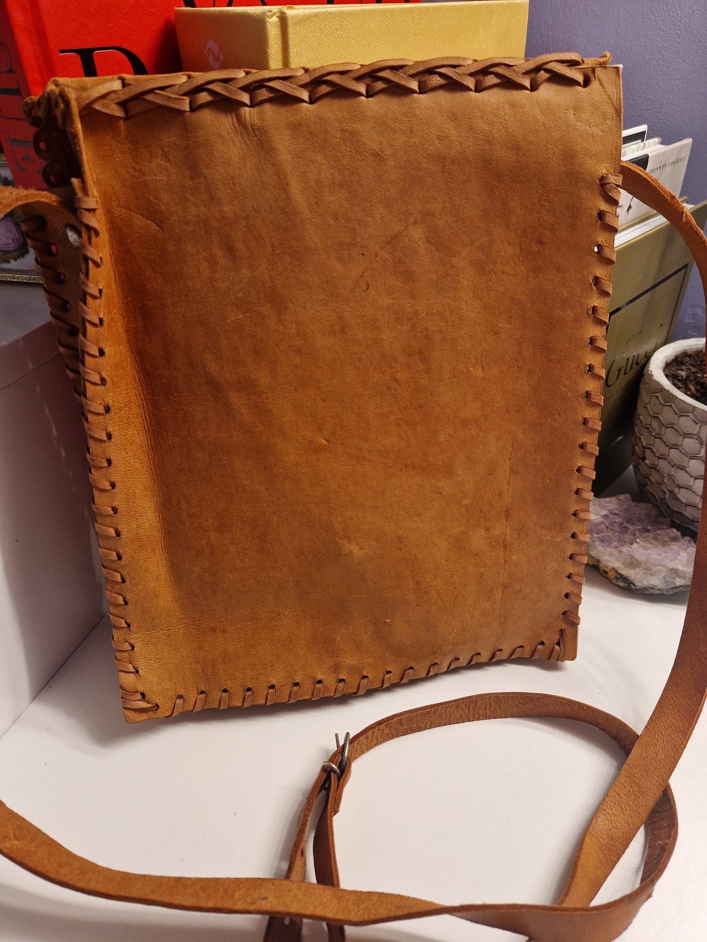 Genuine leather crossbody